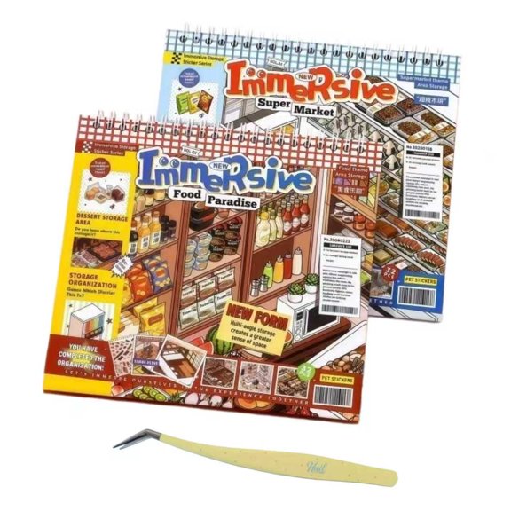 SIMNO Mini Scene Sticker Book with Tweezers DIY Scrapbook Craft Kit