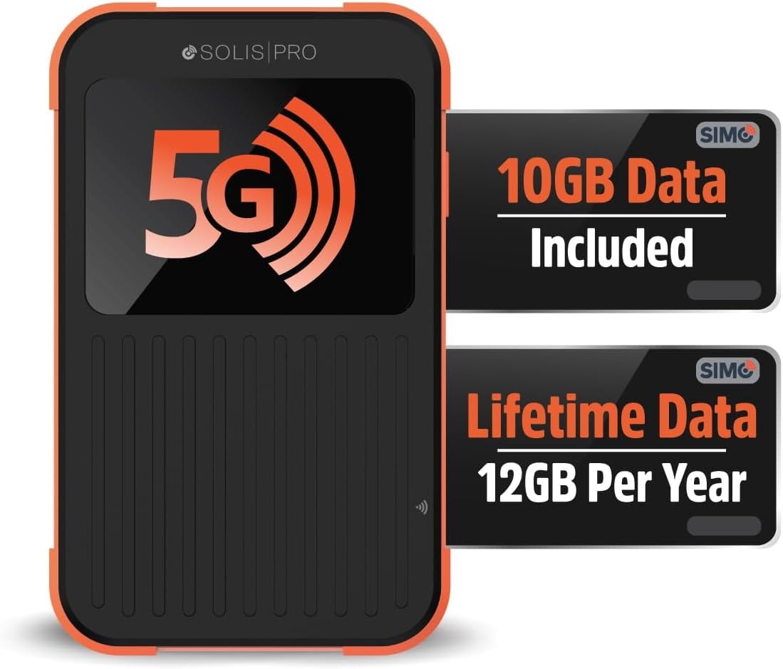 Simo Inc. SS5B0000 Solis 5g 5g/4glte Rugged Hotspot For Simo Multi-cellular Carrier Virtual Sim Ne