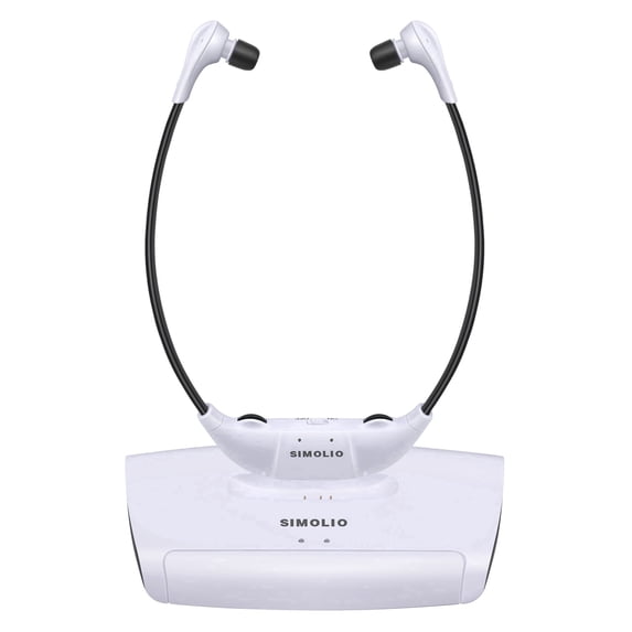 SIMOLIO Wireless Headphones for TV Watching w/Clarified Dialog, TV Headset for Seniors w/Balance Control & Charging Dock, By-pass, 164FT, SM-823DXPRO