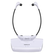 SIMOLIO 100 ft Distance Wireless TV Headphones for Digital and Analog TV, TV Listening Device for Hearing Impaired and Seniors w/Voice Highlighting,Tone Control, SM-823DXPRO-W