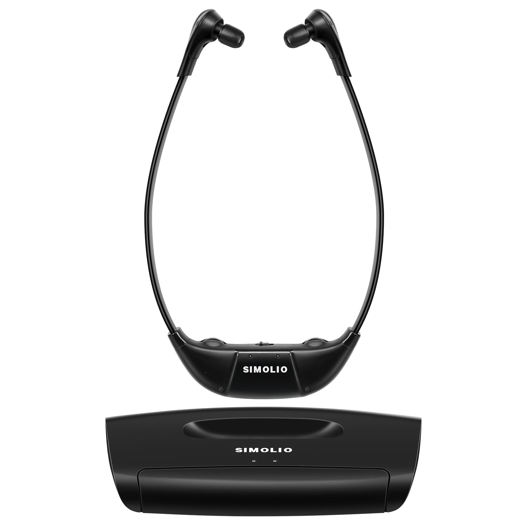 SIMOLIO 100 ft Long-Distance Wireless TV Headphones for Digital and Analog TV, TV Listening Device for Hearing Impaired and Seniors w/Voice Highlighti SIMOLIO Digital Wireless Headphones for TV, TV Hearing Devices with Voice  Highlighting, Balance and Tone Controls for Seniors and Hearing Impaired