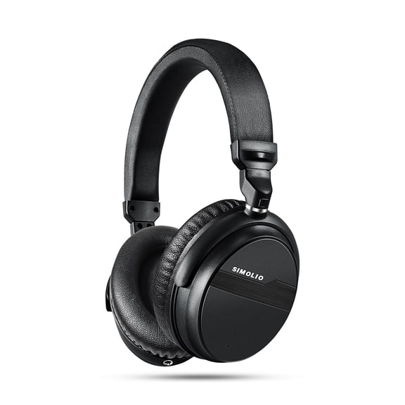 SIMOLIO Bluetooth Wireless Headphones with Dialogue Mode, aptX Low Latency and aptX HD Wireless Headphones with Bluetooth 5.0 & 3.5mm AUX, Bluetooth Headset w/MIC & Volume Control, JH-716B-W(New)