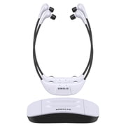 SIMOLIO Dual Wireless Headphones for TV Watching with Spare Battery for Seniors, Tone and Balance Control, Personal Sound Amplifier, 100 ft Work Range, No Audio Delay, SM-824D2-W New