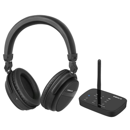 SIMOLIO SIMO726B -W Wireless Over Ear Headphones with Headphone Stand, Black