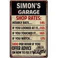 thumbnail image 1 of SIMON'S Garage Shop Rates Sign Man Cave Decor 8 x 12 High Gloss Metal 208120010407, 1 of 1