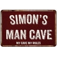 thumbnail image 1 of SIMON'S Man Cave Red Grunge Sign Metal 8x12 Decor 208120003229, 1 of 1