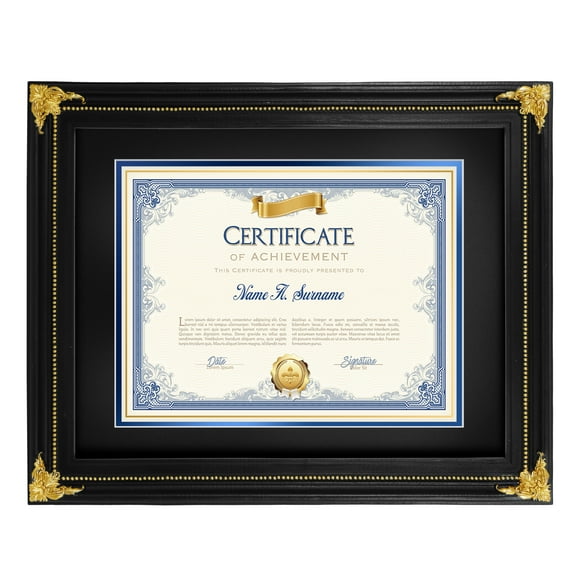 SIMON'S SHOP Black Picture Frames 11 x 14 with Mat for 8.5 x11 Certificate Documents Diploma, Vintage Poster Frames 11x14