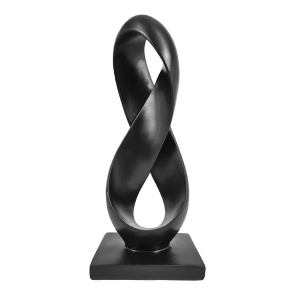 SIMON'S SHOP Gold Accent Decor, Modern Abstract Sculpture, 14.5'' Tall Figure Eight Infinity Statue, Hand-Painted Resin Tabletop Decoration for Home or Office