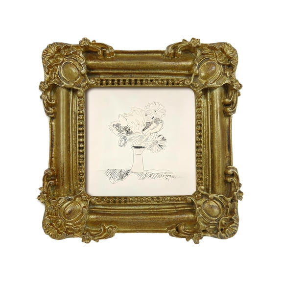 SIMON'S SHOP Gold Picture Frames 3x3 Mini Square Picture Frame Small Antique Photo Frame