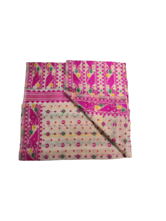 Women's Traditional Bengal Cotton Silk Soft Jamdani Saree - Beautiful design and Quality SAREE - Without Blouse Piece