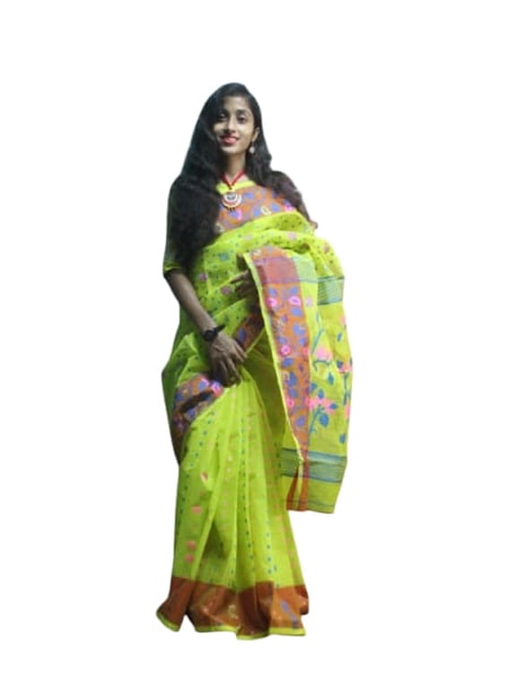 Women's Traditional Bengal Cotton Silk Soft Jamdani Saree - Beautiful design and Quality SAREE - Without Blouse Piece
