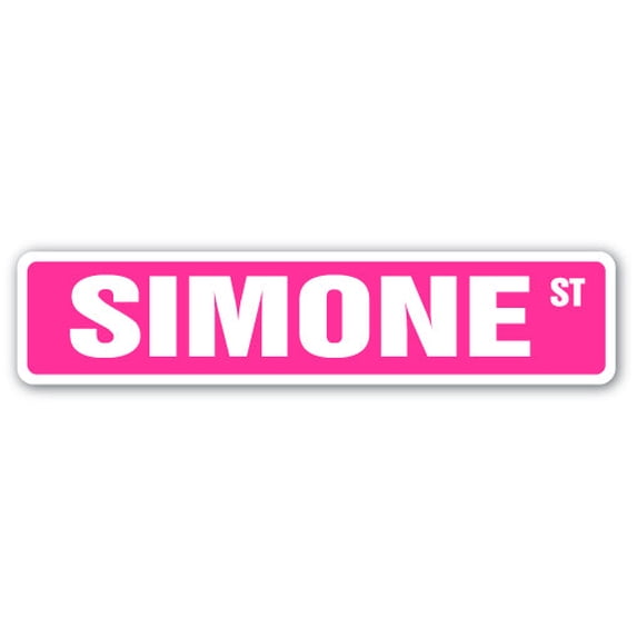SIMONE Street Sign Childrens Name Room Sign | Indoor/Outdoor | 24" Wide