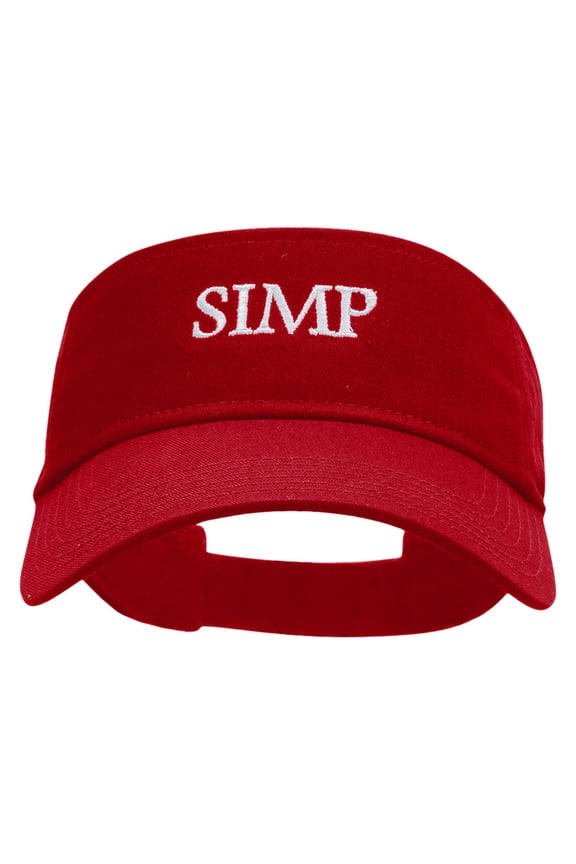 SIMP Embroidered Cotton Twill Sun Visor - Red OSFM