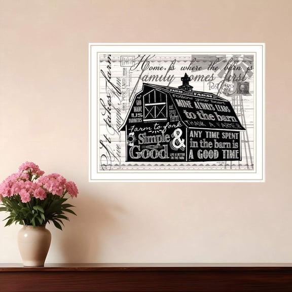SIMPLE  GOOD BARN White Framed Print Wall Art