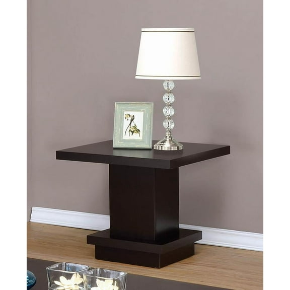 SIMPLE RELAX Indoor Contemporary Durable Metal End Table, Cappuccino