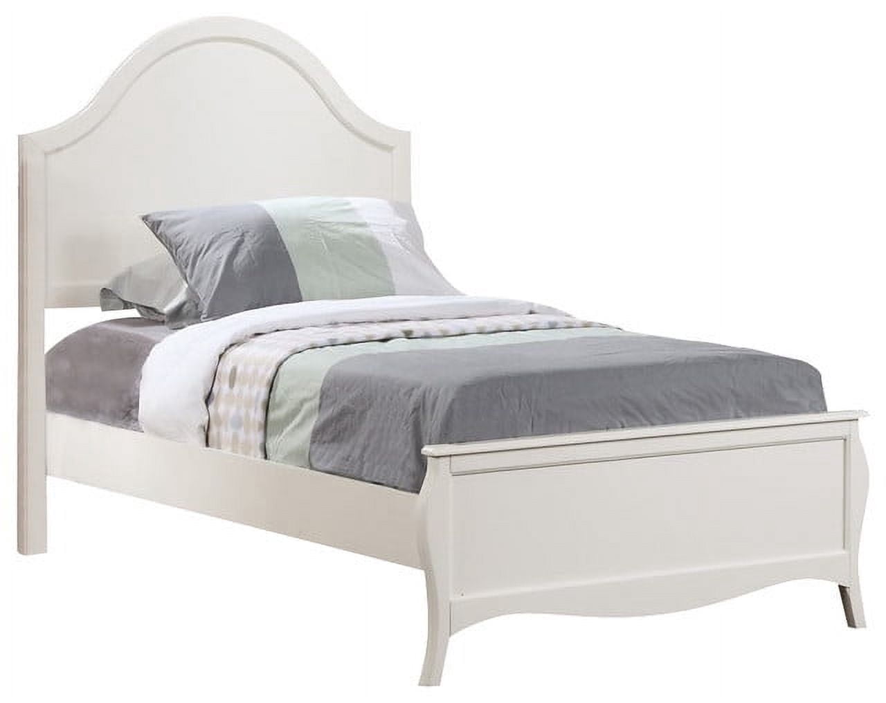 SIMPLE RELAX Kids Full Size Traditional Wood Panel Bed, White