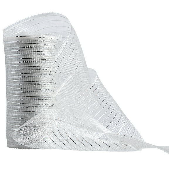 Simplicity mesh wht /sil 5.5in 10 yard, prefect for wreaths and decorating