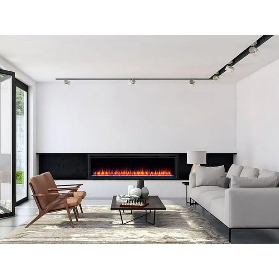 SIMPLIFIRE Allusion Platinum 72" Linear Electric Fireplace - Black, SF-ALLP72-BK