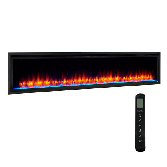 SimpliFire Allusion Platinum 72-in Linear Wall Mount Electric Fireplace