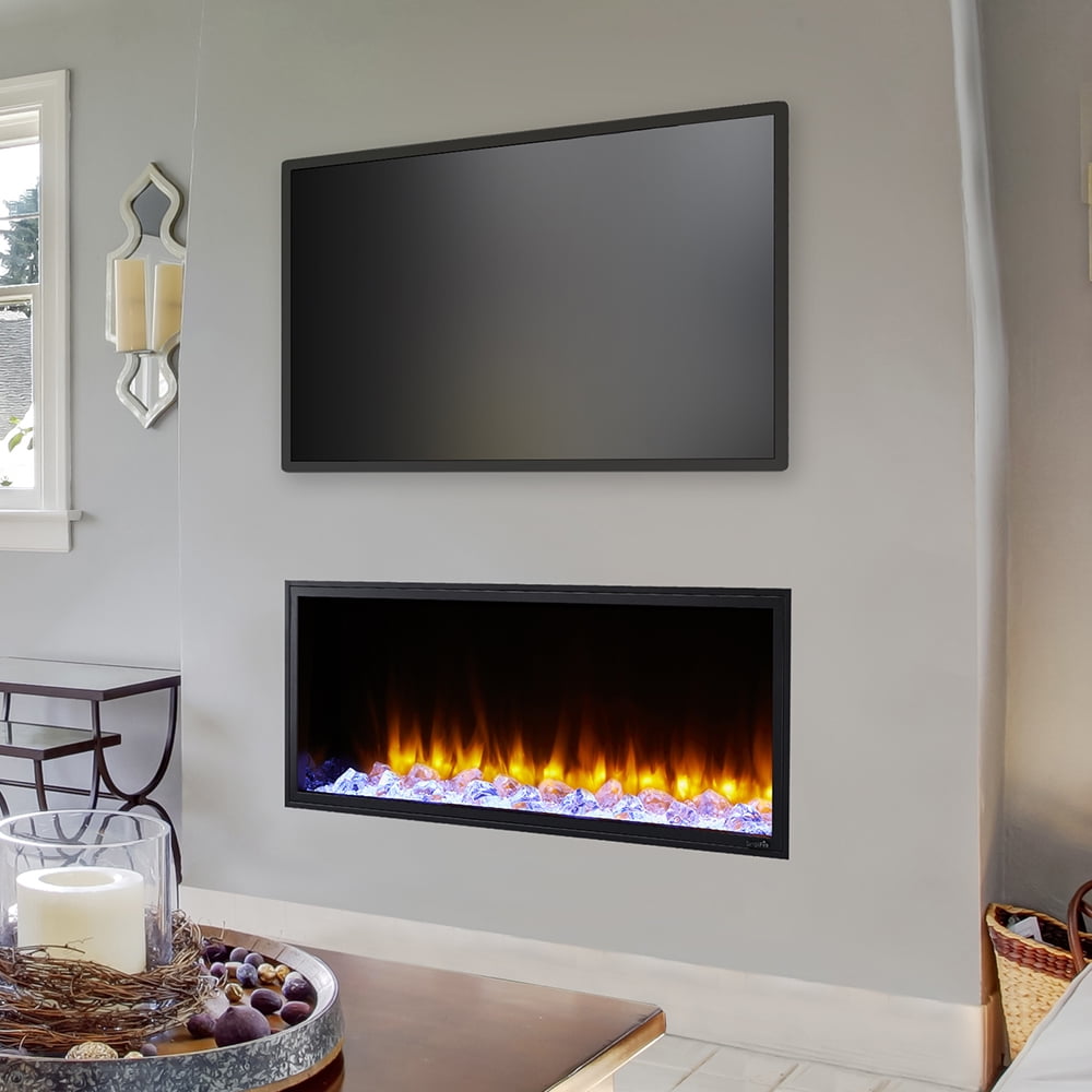 SIMPLIFIRE Scion 78-in Clean Face Linear Electric Fireplace - SF-SC78-BK -  Walmart.com