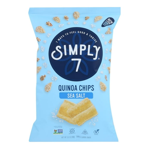 SIMPLY 7 - Gluten - Free Sea Salt Quinoa Chips - 3.5 Oz, Case of 8