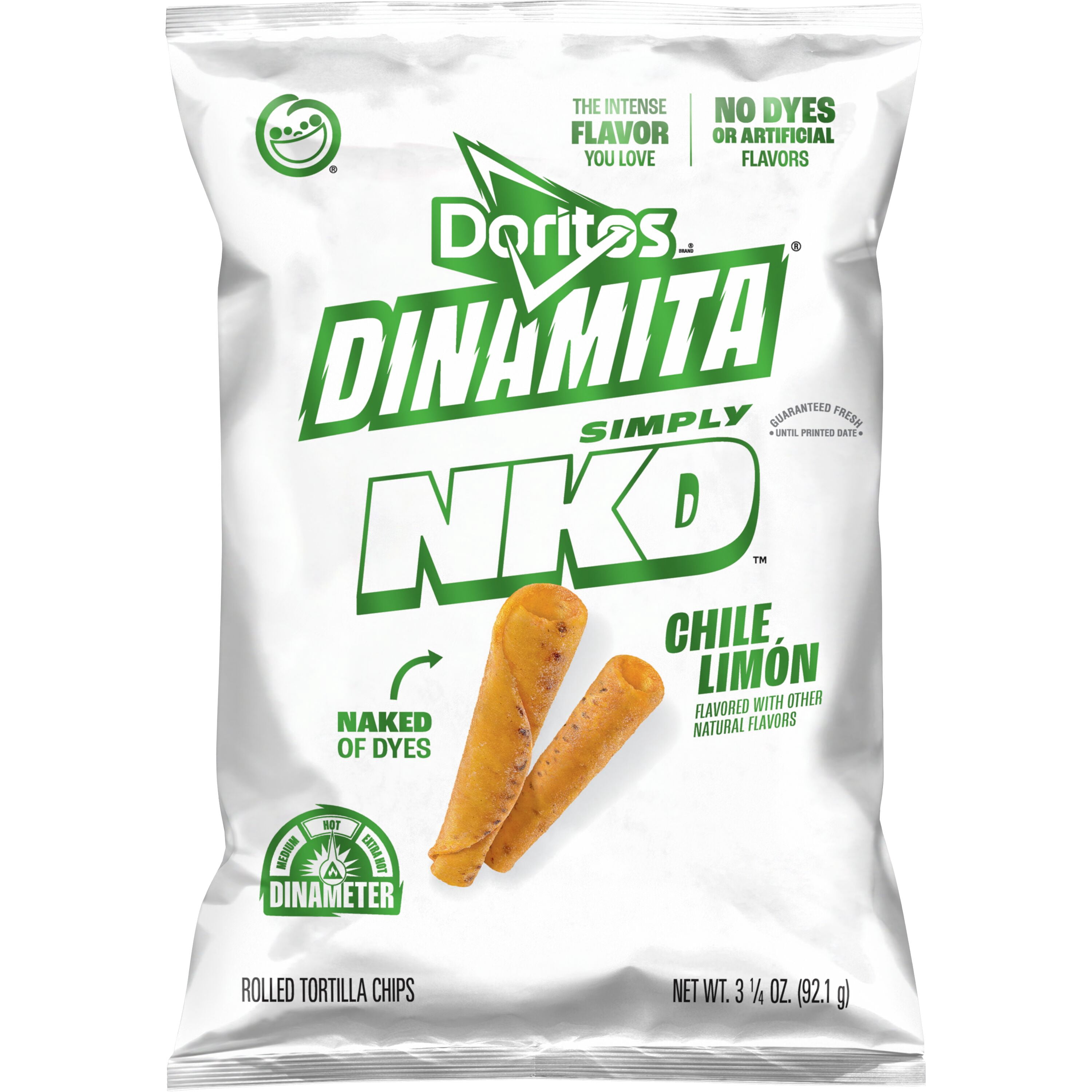 Doritos Dinamita Simply NKD Rolled Chile Limon Tortilla Chips Bag, 3.25 oz​