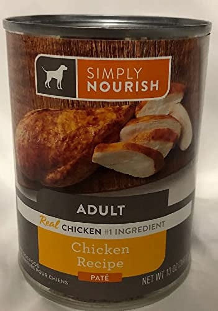 SIMPLY NOURISH Adult Dog Food Chicken Recipe Pate` Six Thirteen Ounce Cans