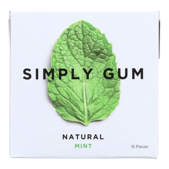 SIMPLY - Natural Mint Flavored Gum - 15 PC, Case of 12