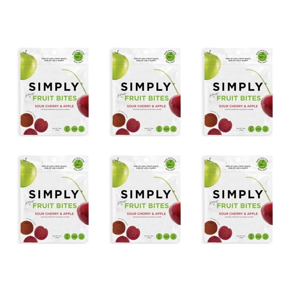 SIMPLYFruit Bites, Healthy Fruit Snacks, Cherry & Apple, 6 Pack (1.8 oz)