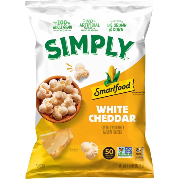 Simply Smartfood White Cheddar Popcorn, 4.5 oz