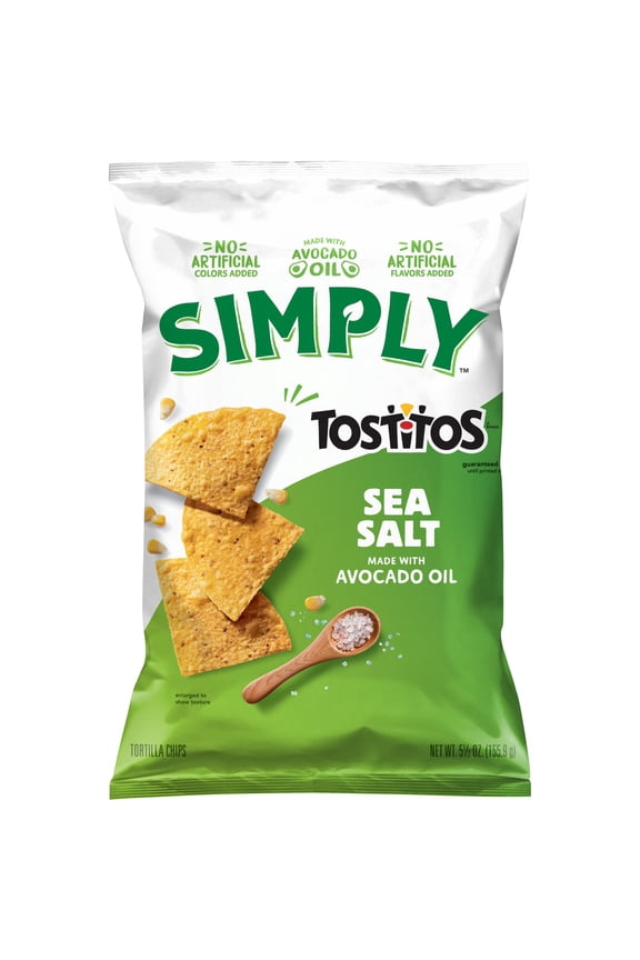 Tostitos Sea Salt And Avocado Oil Tortilla Chips, 5.5 oz