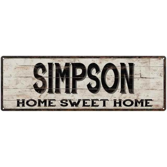 SIMPSON Rustic Home Sweet Home Sign Gift 8x24 Metal Decor 108240084145
