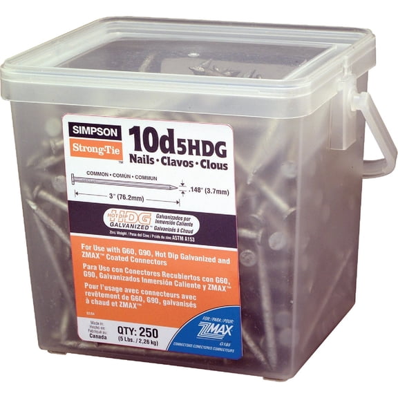 Simpson Strong-Tie SIMPSON STRONG TIE CO,INC. 10D5HDG-R 10D X 3IN HDG NAIL 5LB PACK Construction & DIY Use, Standard Hardware Spec