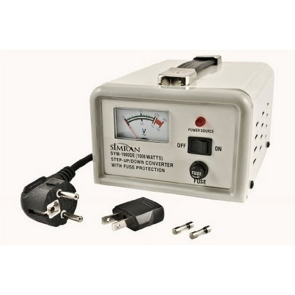 SIMRAN SYM-1000 Deluxe 1000 Watts Step Up & Step Down Voltage Transformer for AC 110V / 220V / 240V for Continuous Use Worldwide