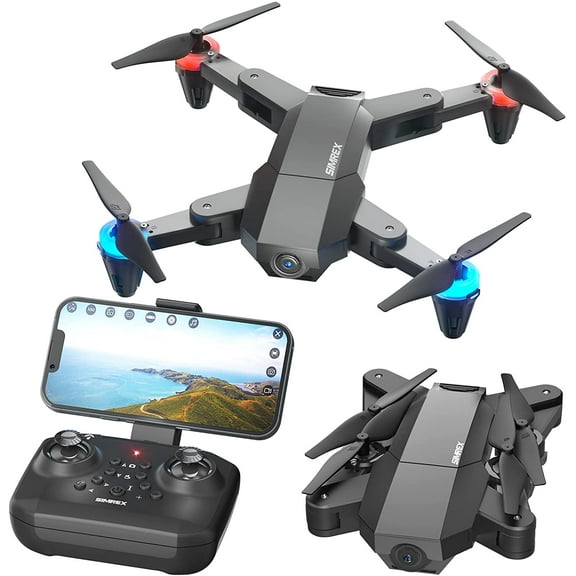 SIMREX X500 Mini Drone Optical Flow Positioning RC Quadcopter with 720P HD Camera, Altitude Hold Headless Mode, Foldable FPV Drones WiFi Live Video 3D Flips Easy Fly Steady Black