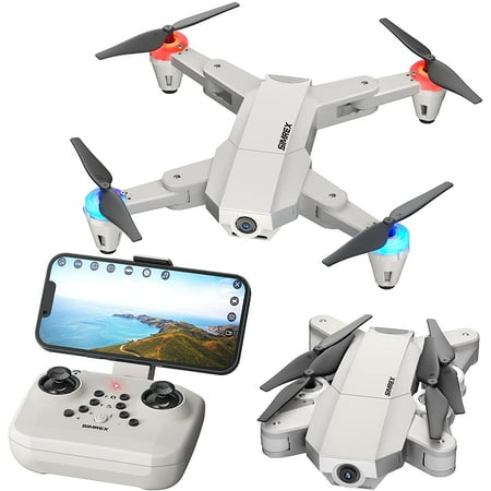 SIMREX X500 mini Drone Optical Flow Positioning RC Quadcopter with 720P HD Camera, Altitude Hold Headless Mode, Foldable FPV Drones WiFi Live Video 3D Flips Easy Fly Steady GRAY