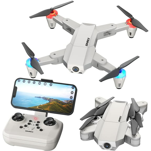 SIMREX X500 mini Drone Optical Flow Positioning RC Quadcopter with 720P HD Camera, Altitude Hold Headless Mode, Foldable FPV Drones WiFi Live Video 3D Flips Easy Fly Steady GRAY