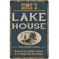 thumbnail image 1 of SIMS'S Lake House Blue Cabin Home Decor Gift 12x18 Metal 112180038254, 1 of 1