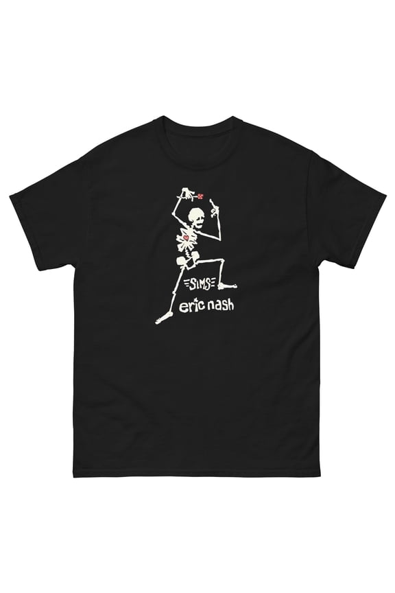 SIMS SKATEBOARDS ERIC NASH SKELETON RETRO SKATEBOARDING T SHIRT DESIGNS