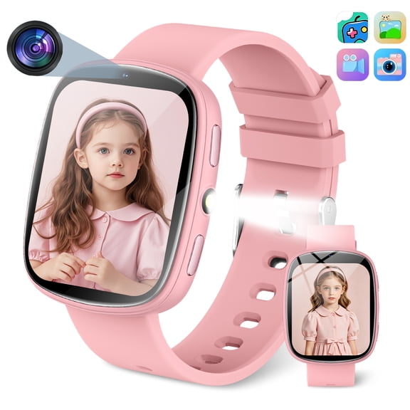 SIMSONLAB 2026 Kids Smart Watch HD Display Camera Game Function Sleep Tracking Calculator Pink
