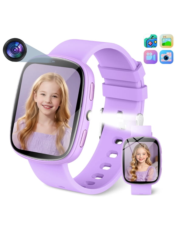 2026 Kids Smart Watch 1.83"HD Screen Camera Game Sleep Tracking Calculator Children Daily Gift Purple