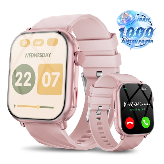 FITORA New 1.83"HD Screen Men Women Smart Watch 2026, with Bluetooth Call Answer 100+ Sports Modes 10 Days Battery Life Compatible with Android and iPhone-Pink
