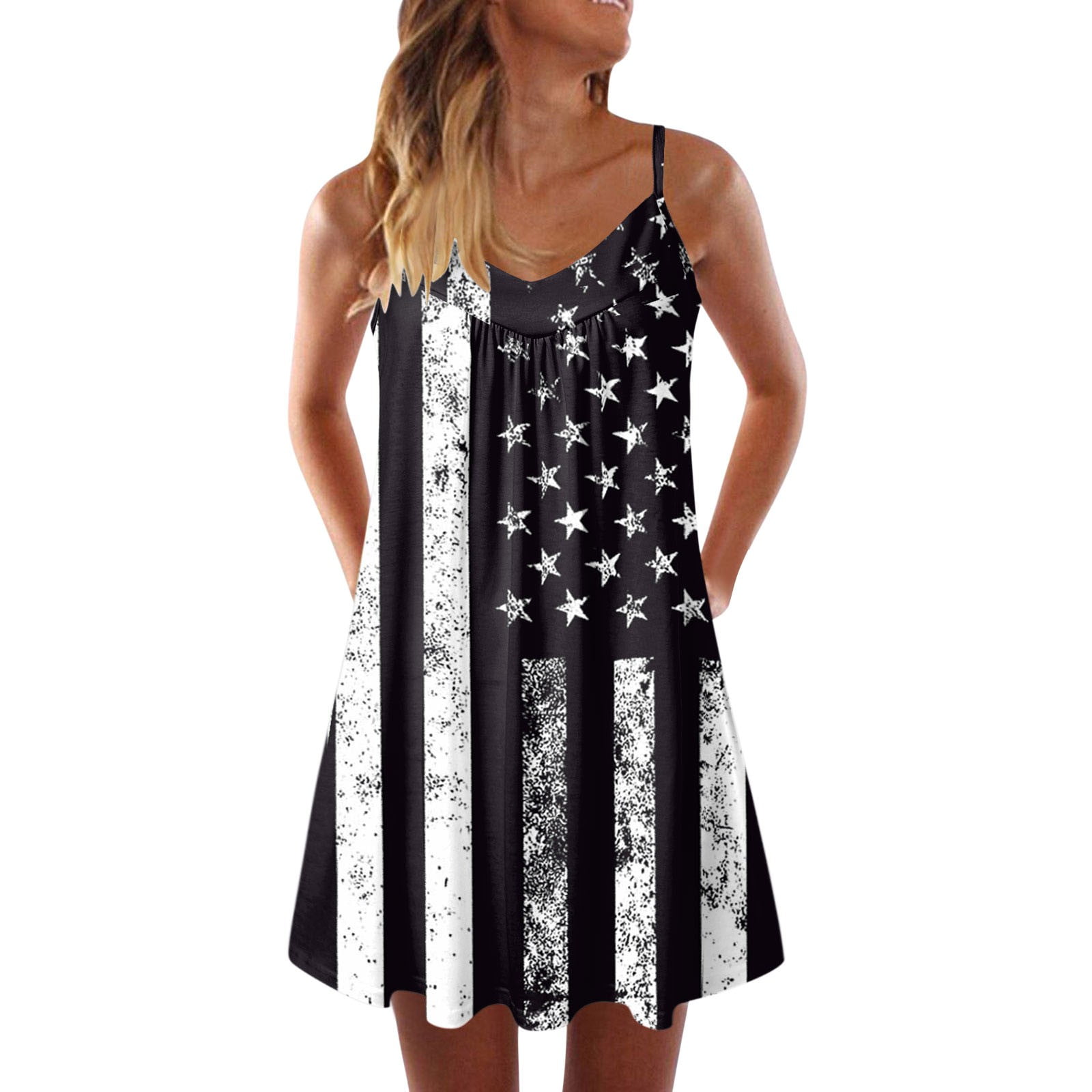 SIMU Summer Dresses for Women 2024 Independence Day for Women's Printed ...