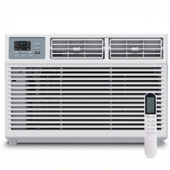 SIMZLIFE 8,000 BTU Window Air Conditioner, Cools Up To 350 Sq Ft, 4 Cooling Modes, Remote Control, White