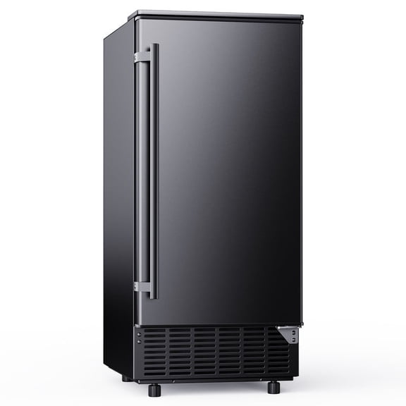 SIMZLIFE Built-in Ice Maker 80Lbs/24H, Under Counter or Freestanding, Self-Cleaning, Kitchen & Bar, Black