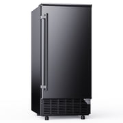 SIMZLIFE Built-in Commercial Ice Maker 80Lbs/24H, Under Counter or Freestanding, Self-Cleaning, Kitchen & Bar, Black