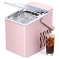 thumbnail image 1 of SIMZLIFE Portable Countertop Ice Maker Machine, 26 lbs Ice Per Day, 9 Bullet Ice Cubes Ready in 6 Minutes, Small & Large Ice Sizes, Self-Cleaning, 1.1L Water Tank, Ice Scoop & Basket, Pink, 1 of 12