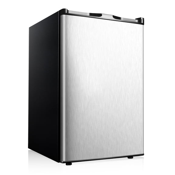 Simzlife 3.0 Cu.ft Upright Freezer,Single Door Compact Design,Reversible Stainless Steel Door,Suitable for Home,Dorm,Apartment and Office,Silver