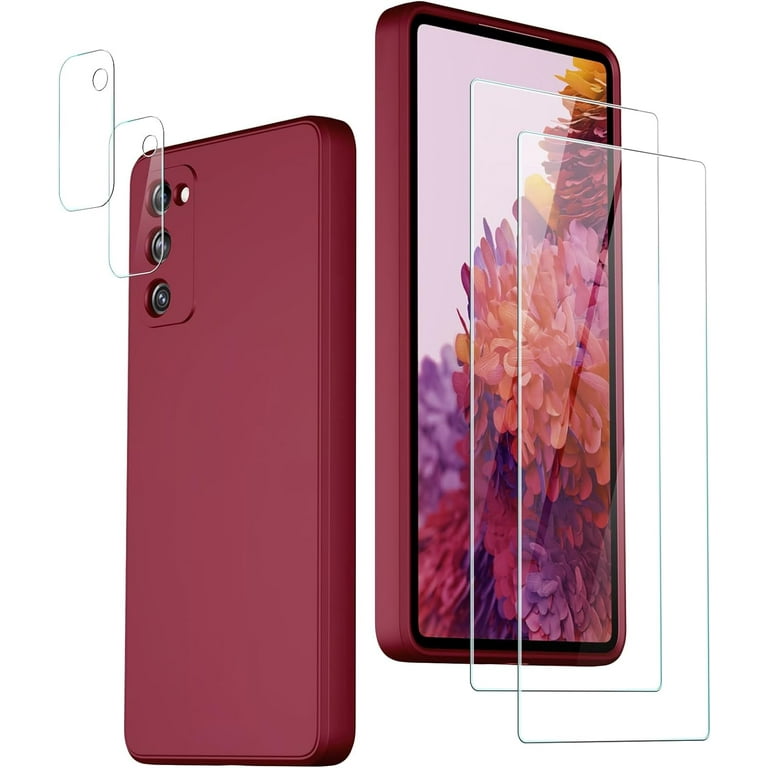 SINBEE [5 in 1] Galaxy S20 FE 5G Case, [2 Pack] HD Tempered Glass