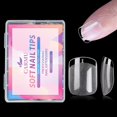 thumbnail image 1 of SINBEE Extra Short Square Nail Tips, 240pcs Soft Gel Full Cover Half Matte Acrylic Nails Tips, 12 Sizes Pre-Shaped Short Square Press on Nails False Clear Square Nail Tips for Nail Extension DIY Salon, 1 of 7